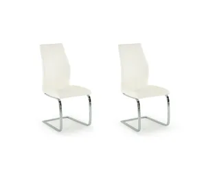 Pair of Elis White Dining Chairs by Vida Living