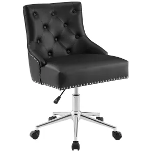 Regent Tufted Button Swivel Faux Leather Office Chair